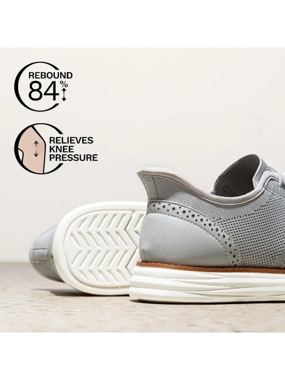 Men's White Grey Knit Mesh Dress Sneakers Lace Up Casual Walking Oxford Shoes